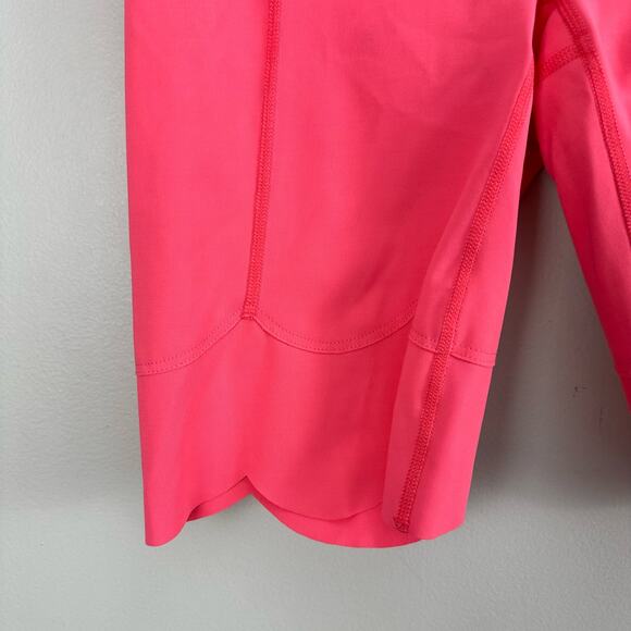 Free People FP Movement Coral Pink Petal Pusher Scalloped Biker Bike Shorts XS - Picture 5 of 11